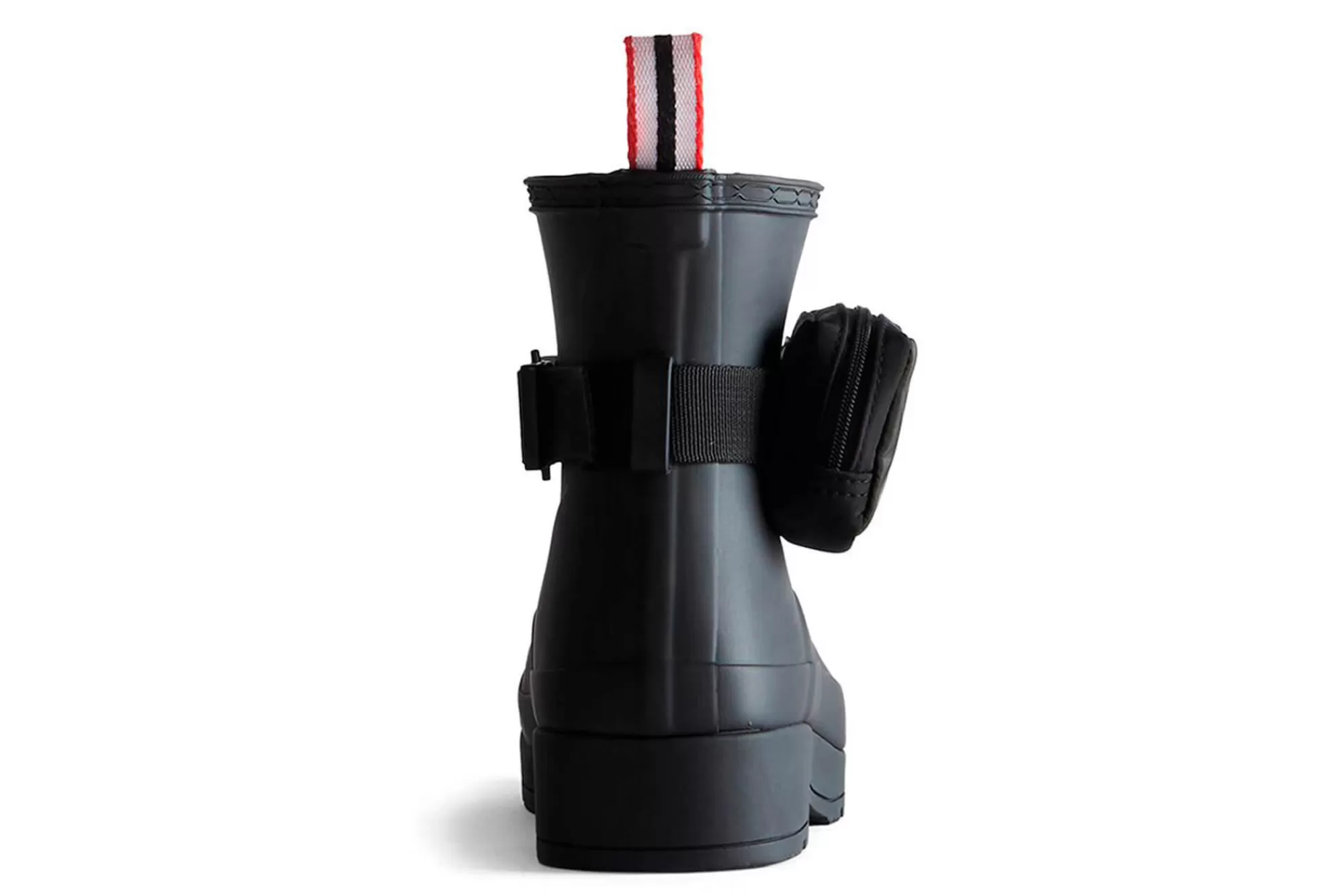 Rain Boots-Hunter Rain Ankle Boots Play Short Gears On Pouch Buckle Belt Boot Bl