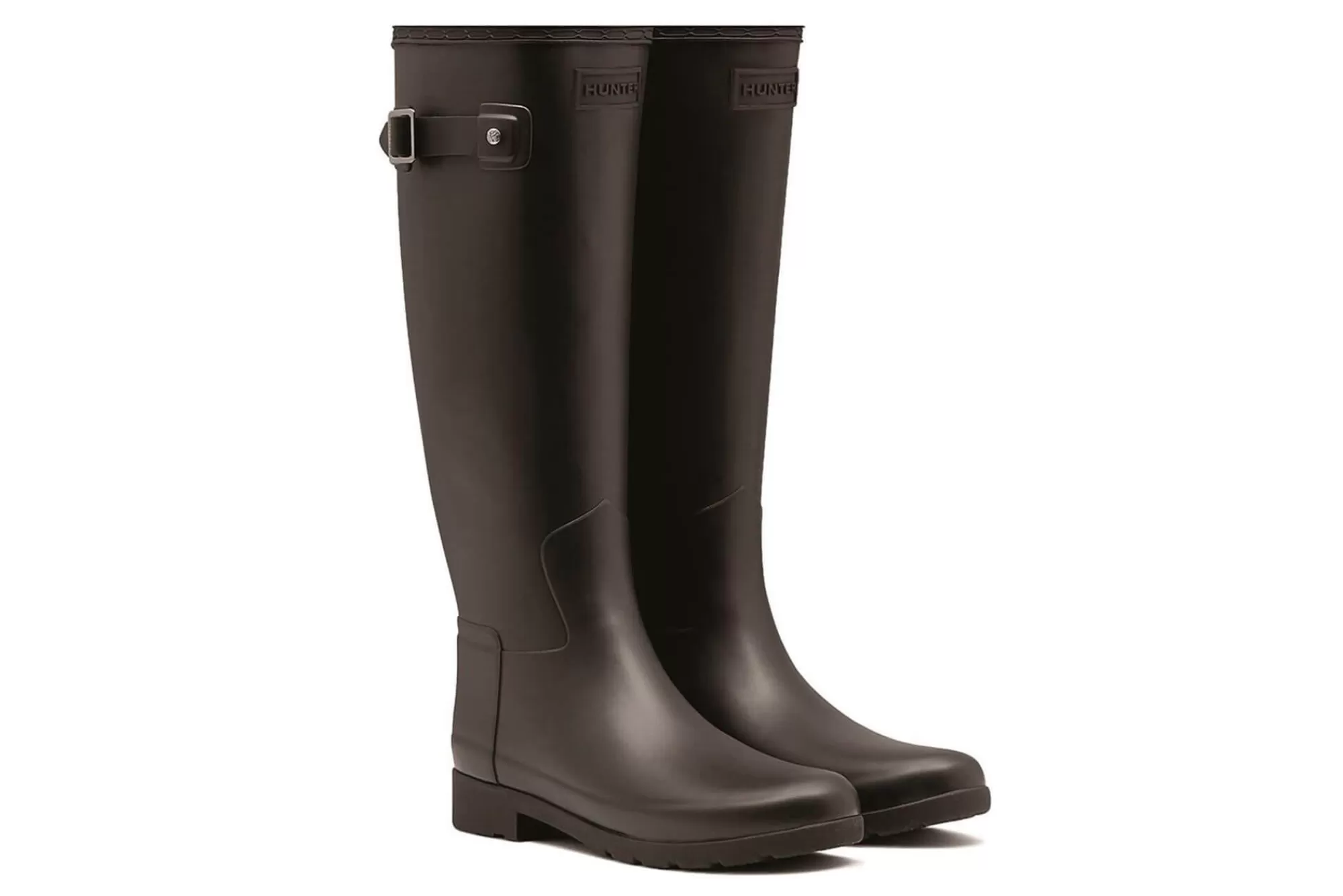 Rain Boots-Hunter Rain Boots Refined Tall Brown Bolt